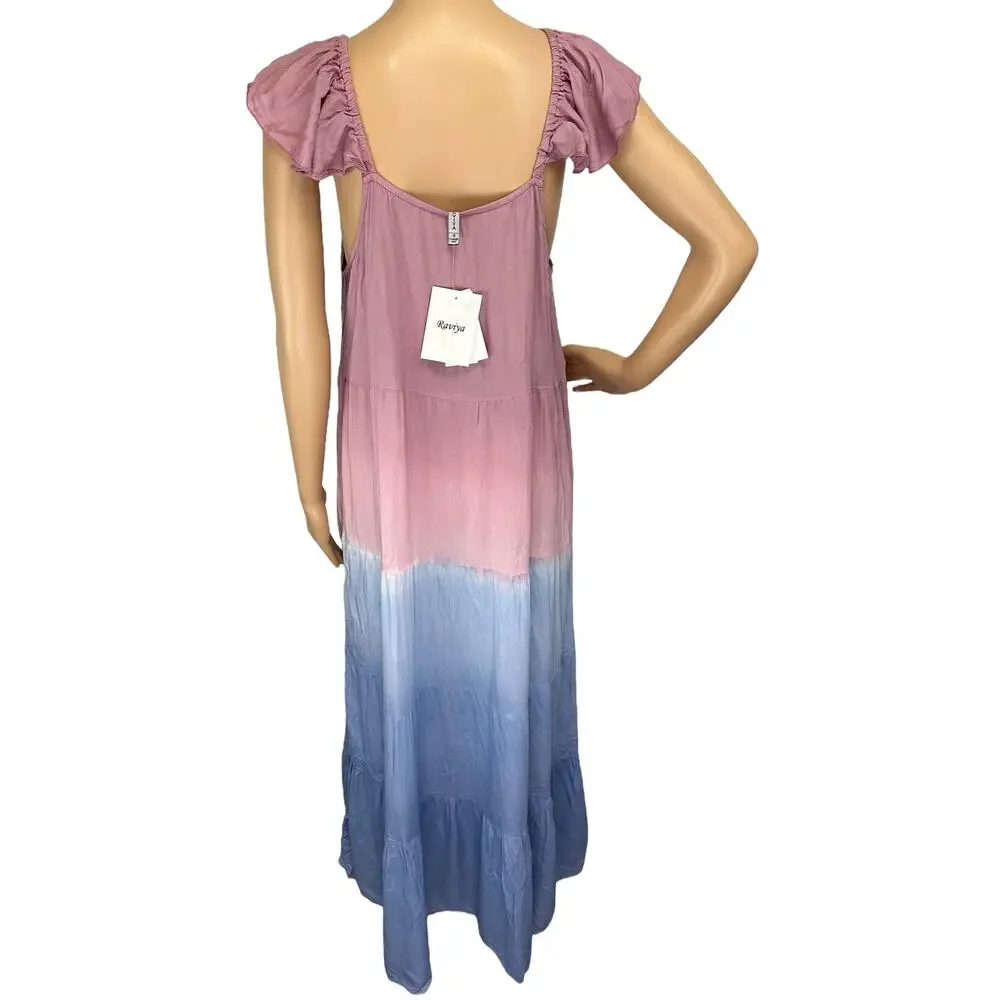 NWT Raviya Ombré Maxi Coverup Dress in Mauve Ombre Beachwear Size S